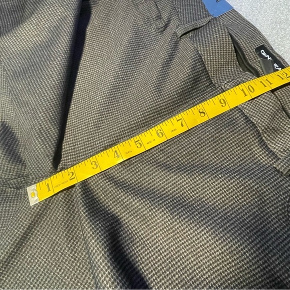 DKNY Women's Pull On Ponte Dress Ankle Pant Grey Houndstooth stretch Size L NEW - Picture 8 of 10